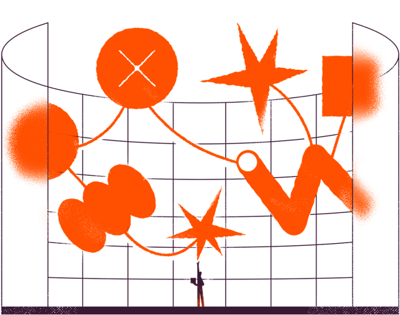 An illustration depicting AI orchestration