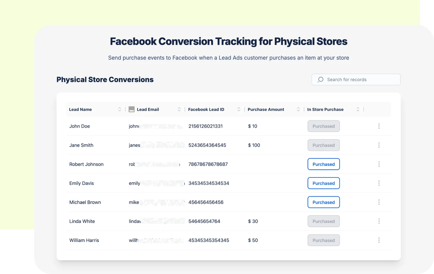 Facebook offline conversions